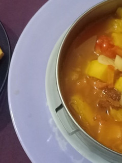 Foto resep Telor Ceplok Nanas Asam Manis bumbu Saori + Tahu Goreng