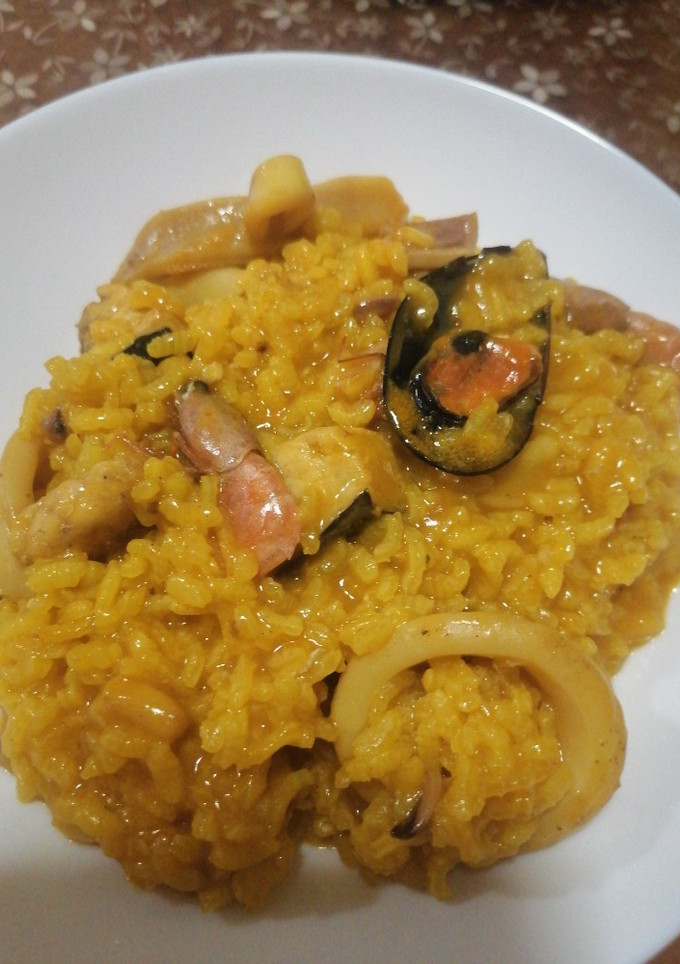 Una foto de Arroz meloso con pescado
