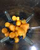 Jugo de aguaymanto, papaya y blueberries