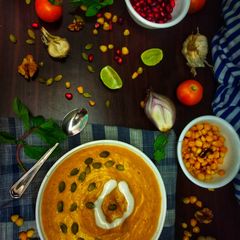 A picture of Pumpkin Corn Soup.