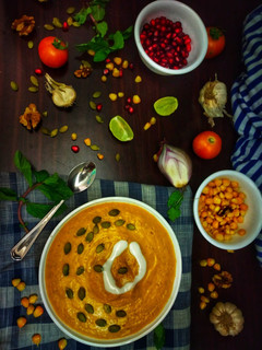 A picture of Pumpkin Corn Soup.