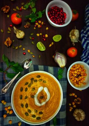 A picture of Pumpkin Corn Soup.