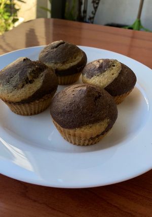 Una foto de Muffins marmolados