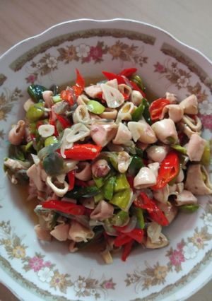 Foto resep Tumis cumi asin (pete)