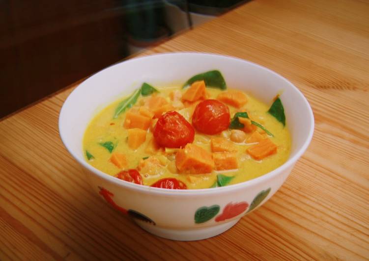 Easiest Way to Make Homemade Sweet Potato Chickpeas Curry