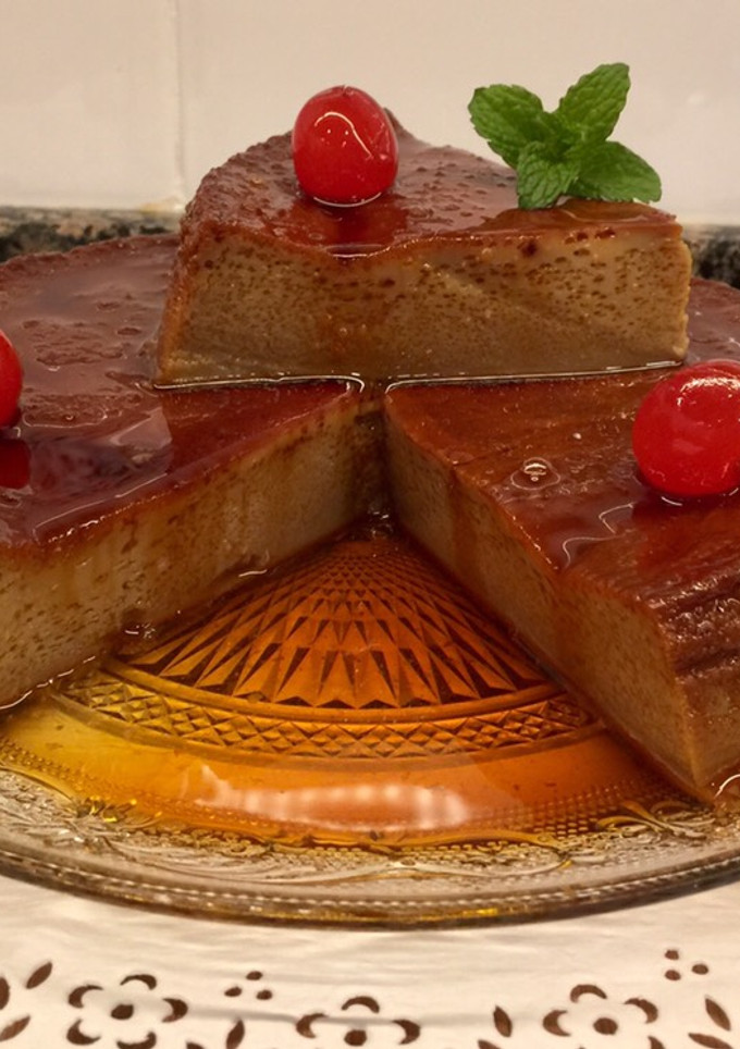 Una foto de Flan de café