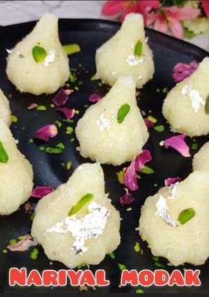 A picture of Instant Coconut Modak।Coconut modak recipe। नारियल मोदक.