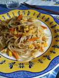 Vermicelli di soia con gamberi e verdure