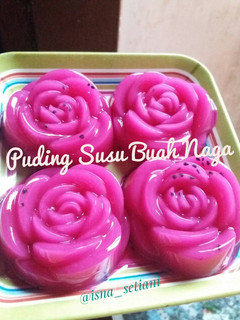 Foto resep Puding susu buah naga