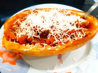 Courge spaghetti façon bolognaise