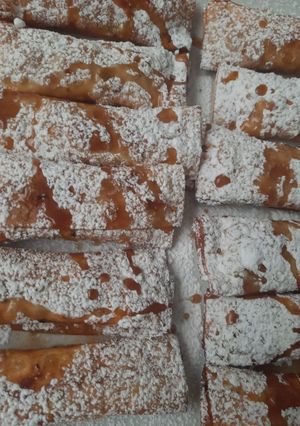 Una foto de Pie de manzana frito en masa wantán