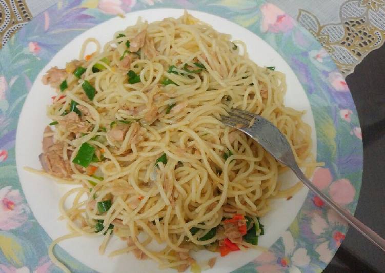 Resep Spaghetti Tuna Pedas, Lezat Sekali