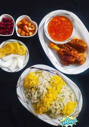 عکسی از دستور باقالی پلو با ماهیچه