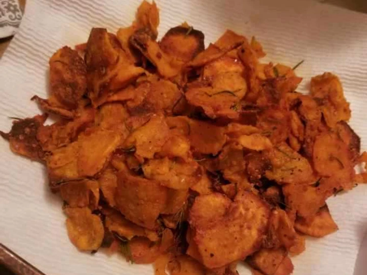 Easy Way Make Recipe Baked Sweet Potato Chips that is Delicious, Delicious}