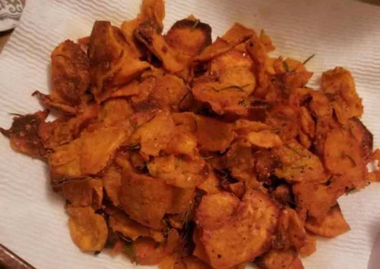 How to  Make Baked Sweet Potato Chips Yummy