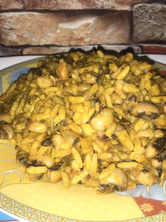 A picture of Red oil Rice and Beans.