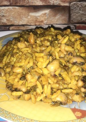A picture of Red oil Rice and Beans.
