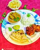 Dal Gosht instant chicken 65 Thali