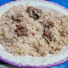 A picture of Mutton yukhni pulao.