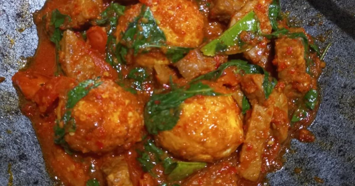 Telur rebus rica kemangi pakai asam jawa
