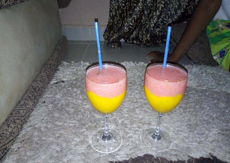 Mango and watermelon smoothies