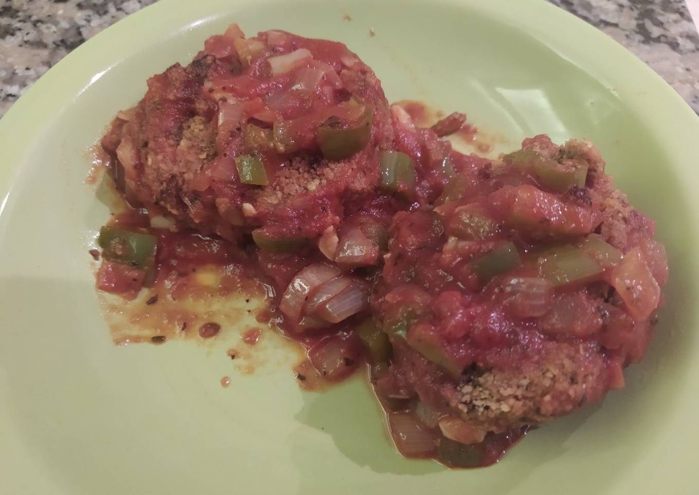 Albóndigas de berenjena, con salsa de tomate 🍆🍆🍅🍅🍽️