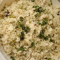 A picture of Matar pulao.