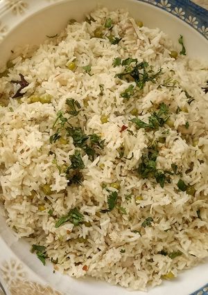 A picture of Matar pulao.