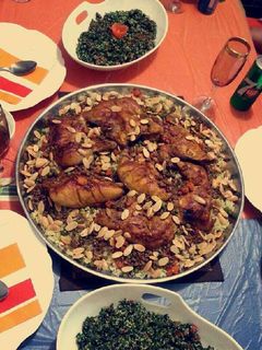 صورة لوصفة اوزي باللحمة المفرومة والدجاج المشوي