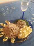 Mojito de chucho con huevas de curvina