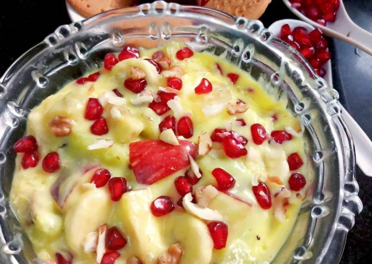 Recipe of Homemade Fruit custard Trifle Pudding