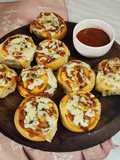 🍕🥓 Pizza rolls 🍥 de panceta y muzzarella 🥓🍕 con salsa picante