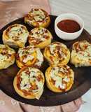 🍕🥓 Pizza rolls 🍥 de panceta y muzzarella 🥓🍕 con salsa picante