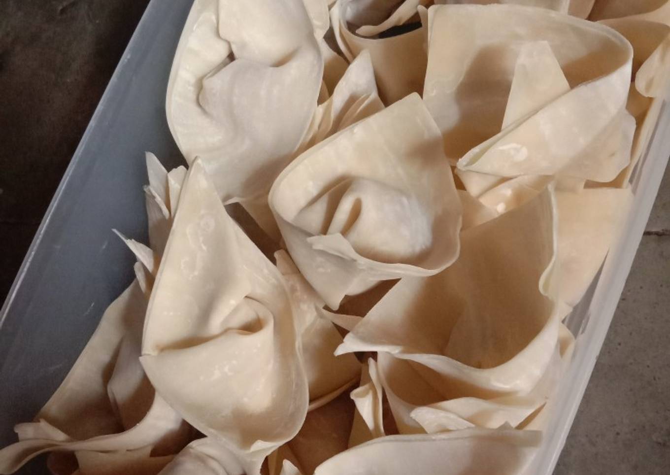 Pangsit rebus untuk mie ayam