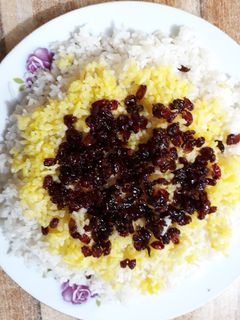 صورة لوصفة زرشك وزعفران على الرز 🍽