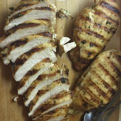 A picture of Electric grill grilled chicken... Moist.