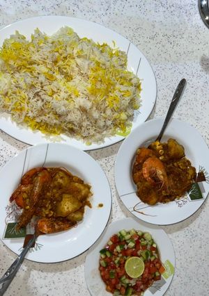 صورة لوصفة جمبري الكيجن مع الرز 🍤😋