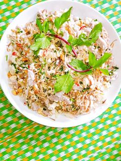 Hình của món Nộm hoa chuối.