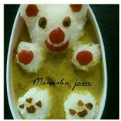 A picture of Chilke wali moong daal ki kadhi aur chawal.