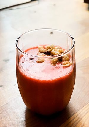 Hình của món Giảm cân - Bữa sáng- eat clean : Sinh tố dâu chuối + granola (138 calo).