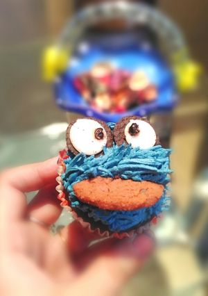 A picture of Monster cupcakes.