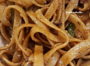 Foto resep Fettuccine Beef Pepperoni Blackpepper
