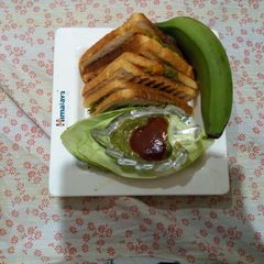 A picture of Raw Banana Mix Vegetable Sandwich.