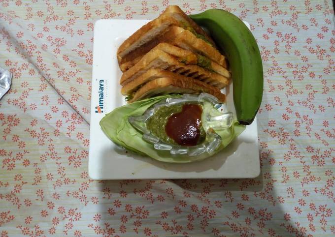 Easiest Way to Prepare Homemade Raw Banana Mix Vegetable Sandwich