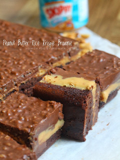Foto resep Peanut Butter Rice Crispy Brownie