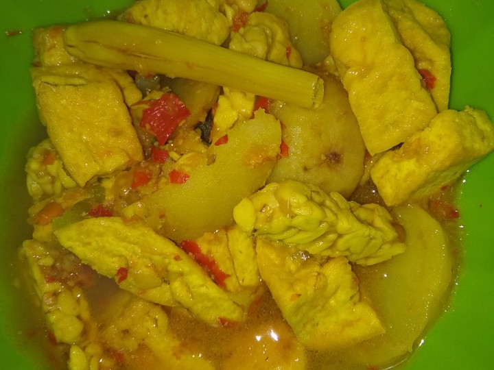 Langkah Mudah untuk Menyiapkan Masak kuning KTT (Kentang tahu tempe) no santan yang Enak