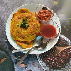 A picture of Besan Sooji Nutri Roastie /Chilla.