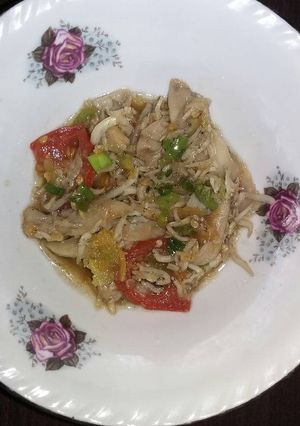 Foto resep Oseng Jamur Teri Pedas