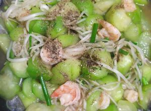 Hình của món Giá mướp xào tôm.