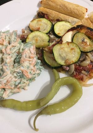 A picture of Mascarpone and courgette tart.